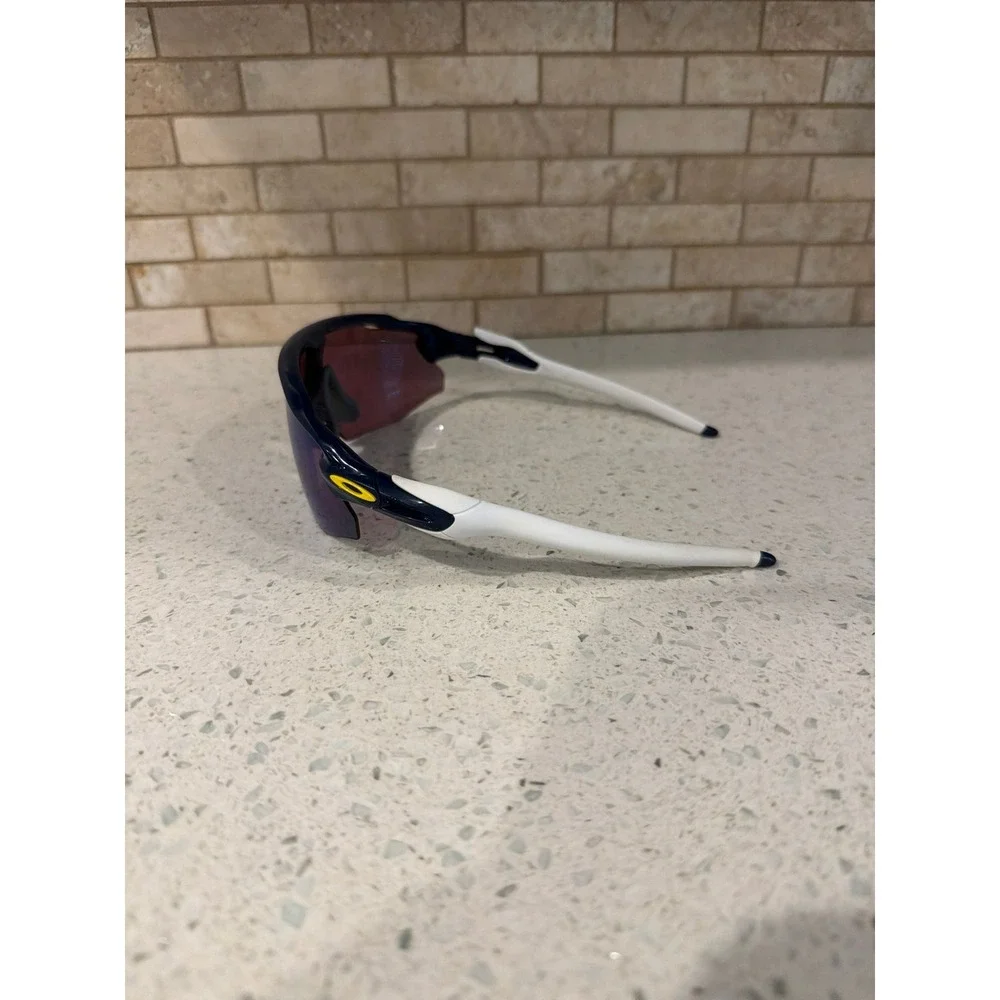 Oakley Radar Path Sunglasses Blue White Frame Iridium Shield Lens Sport Cycling